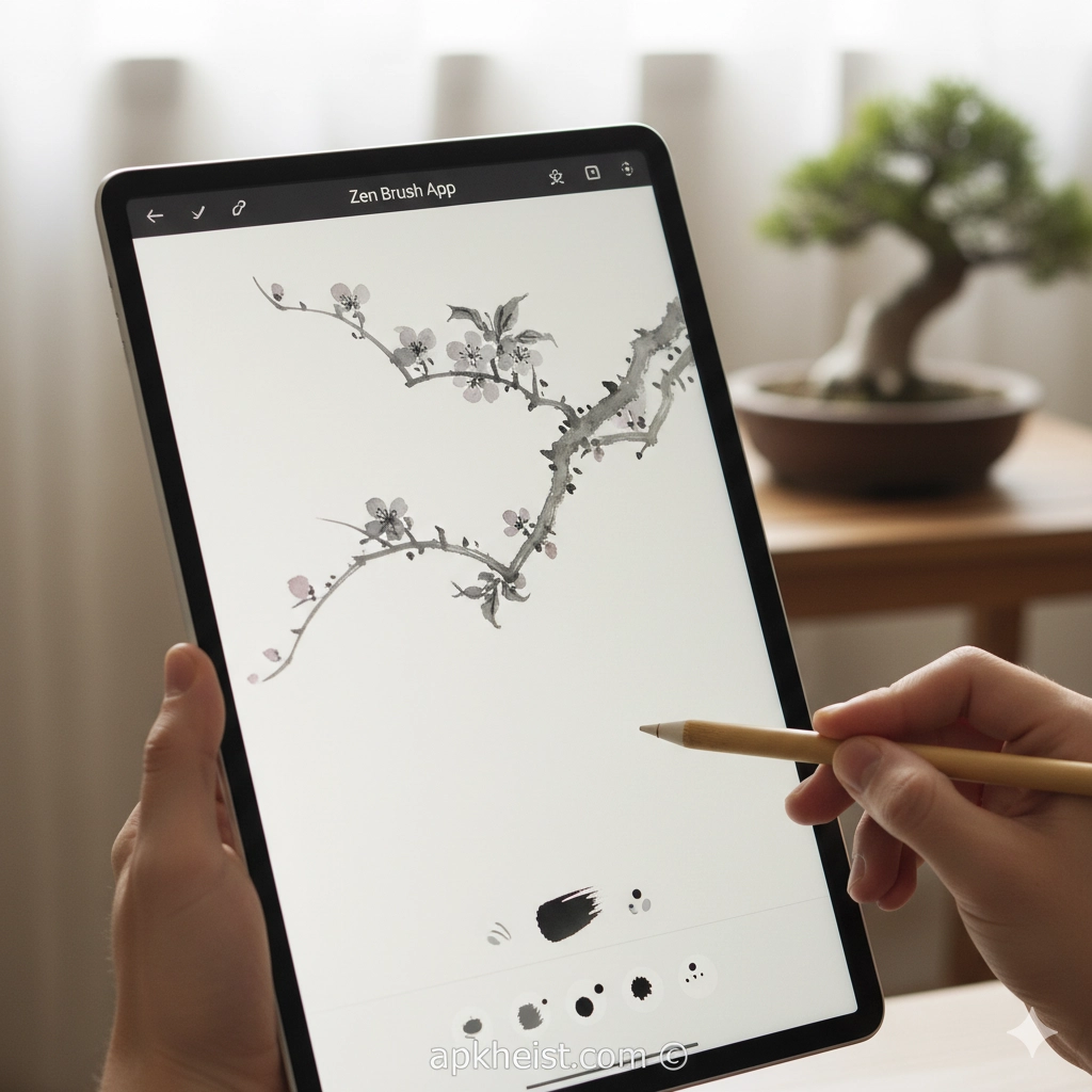 Zen Brush App: Digital Ink Painting, Mindful Sketching, and Creative Flow Experience